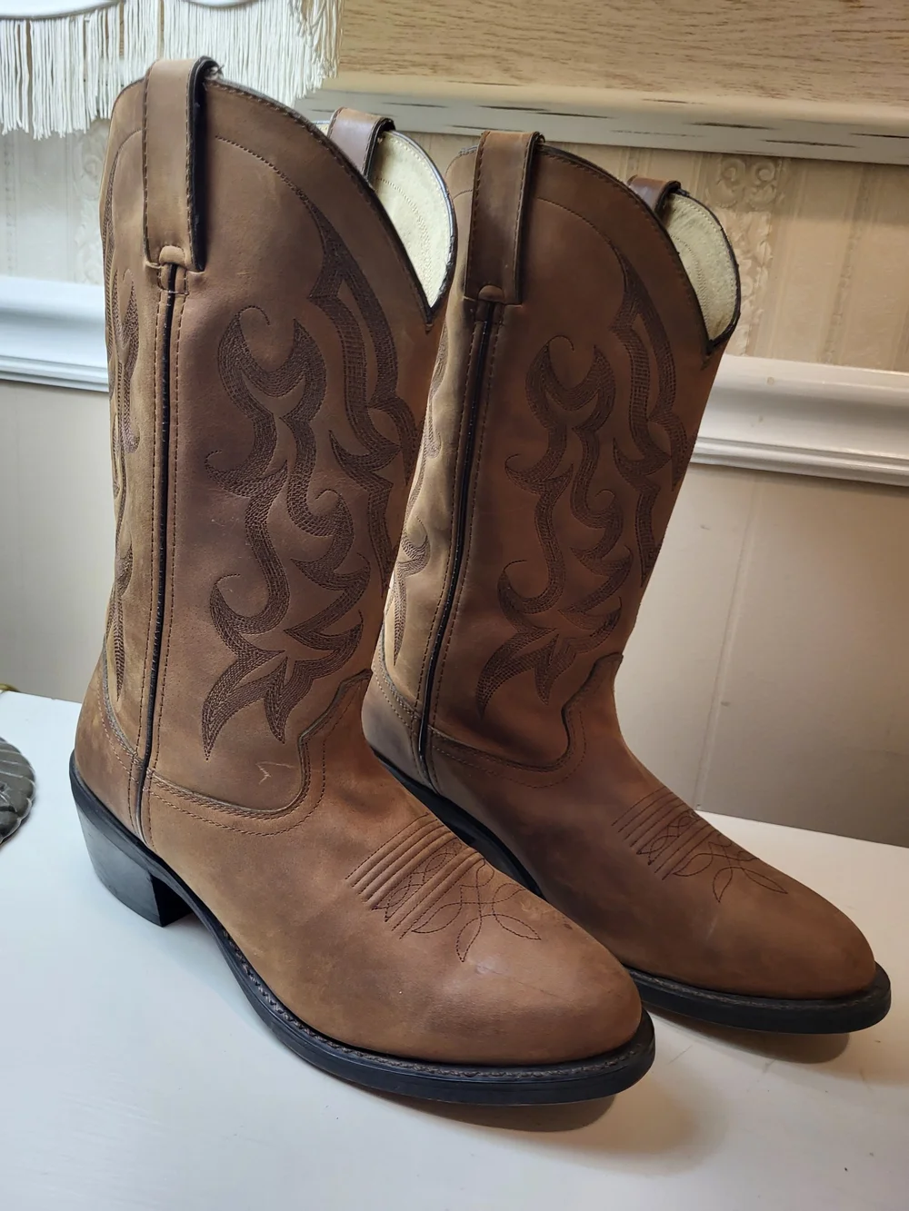 Durango Brown Men's Western Pull-On Boots, Size 9.5